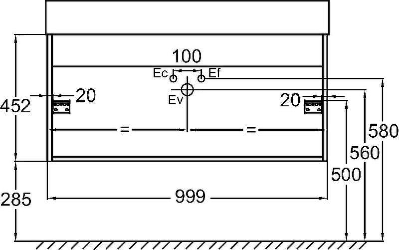 Тумба под раковину Jacob Delafon Vivienne 100 EB1585-N18-S14 подвесная Черный сатин Белый, купить, цена, заказать, магазин, доставка, скидка, промокод, купить, цена, заказать, магазин, доставка, скидка, промокод