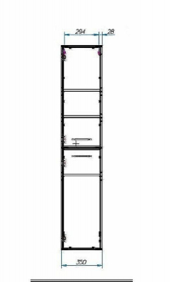 Шкаф пенал Эстет Vegas 35 R ФР-00003496 подвесной Белый