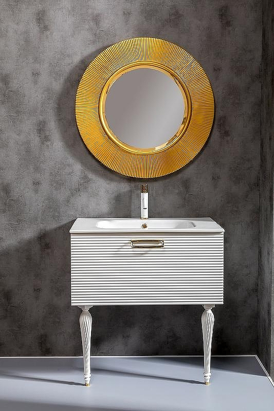 Тумба под раковину Boheme Armadi Art Vallessi Avangarde Linea 80 842-080-WG подвесная Белая Золото, купить, цена, заказать, магазин, доставка, скидка, промокод, купить, цена, заказать, магазин, доставка, скидка, промокод