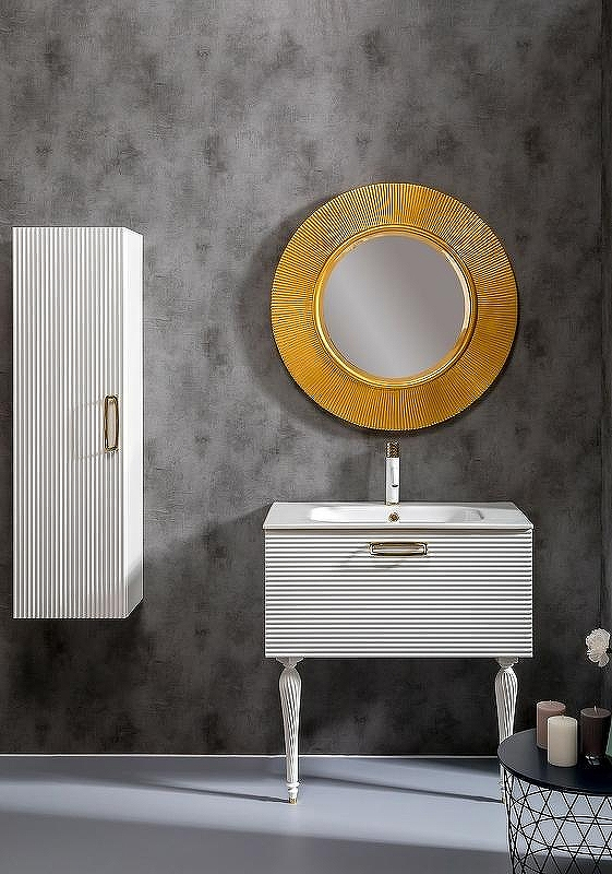 Тумба под раковину Boheme Armadi Art Vallessi Avangarde Linea 80 842-080-WG подвесная Белая Золото, купить, цена, заказать, магазин, доставка, скидка, промокод, купить, цена, заказать, магазин, доставка, скидка, промокод