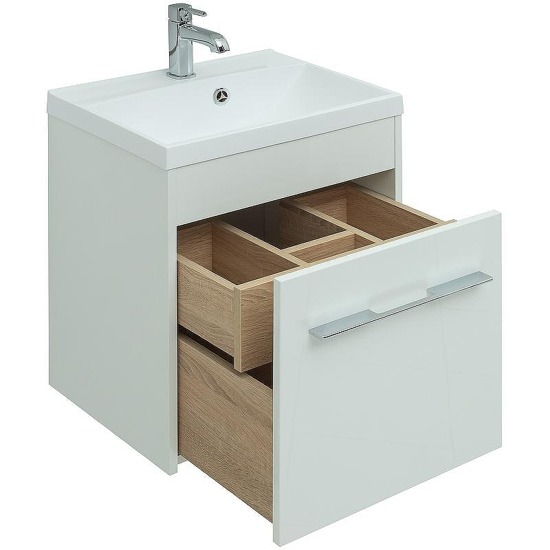 Тумба с раковиной Aquanet Августа 50 287689 подвесная Белая, купить, цена, заказать, магазин, доставка, скидка, промокод, купить, цена, заказать, магазин, доставка, скидка, промокод