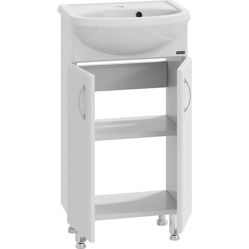 Тумба под раковину СанТа Уют 45 201084 Белая, купить, цена, заказать, магазин, доставка, скидка, промокод, купить, цена, заказать, магазин, доставка, скидка, промокод
