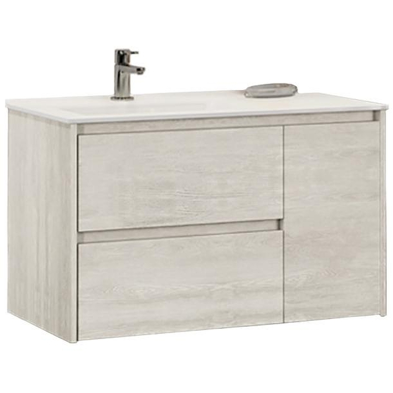 Тумба с раковиной Comforty Бремен 90 00004142375 подвесная Дуб белый, купить, цена, заказать, магазин, доставка, скидка, промокод, купить, цена, заказать, магазин, доставка, скидка, промокод