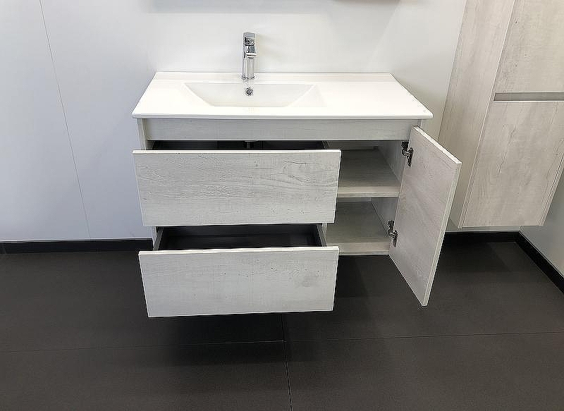 Тумба с раковиной Comforty Бремен 90 00004142375 подвесная Дуб белый, купить, цена, заказать, магазин, доставка, скидка, промокод, купить, цена, заказать, магазин, доставка, скидка, промокод