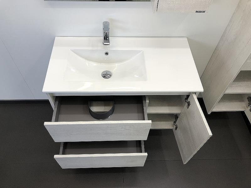 Тумба с раковиной Comforty Бремен 90 00004142375 подвесная Дуб белый, купить, цена, заказать, магазин, доставка, скидка, промокод, купить, цена, заказать, магазин, доставка, скидка, промокод