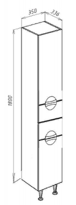 Шкаф пенал Bellezza Альфа 35 4628804110044 Черный Белый