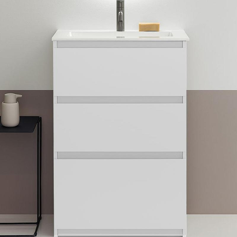 Тумба с раковиной Burgbad Lin20 60 SGHQ062F5351C0001*1 Белая матовая, купить, цена, заказать, магазин, доставка, скидка, промокод, купить, цена, заказать, магазин, доставка, скидка, промокод