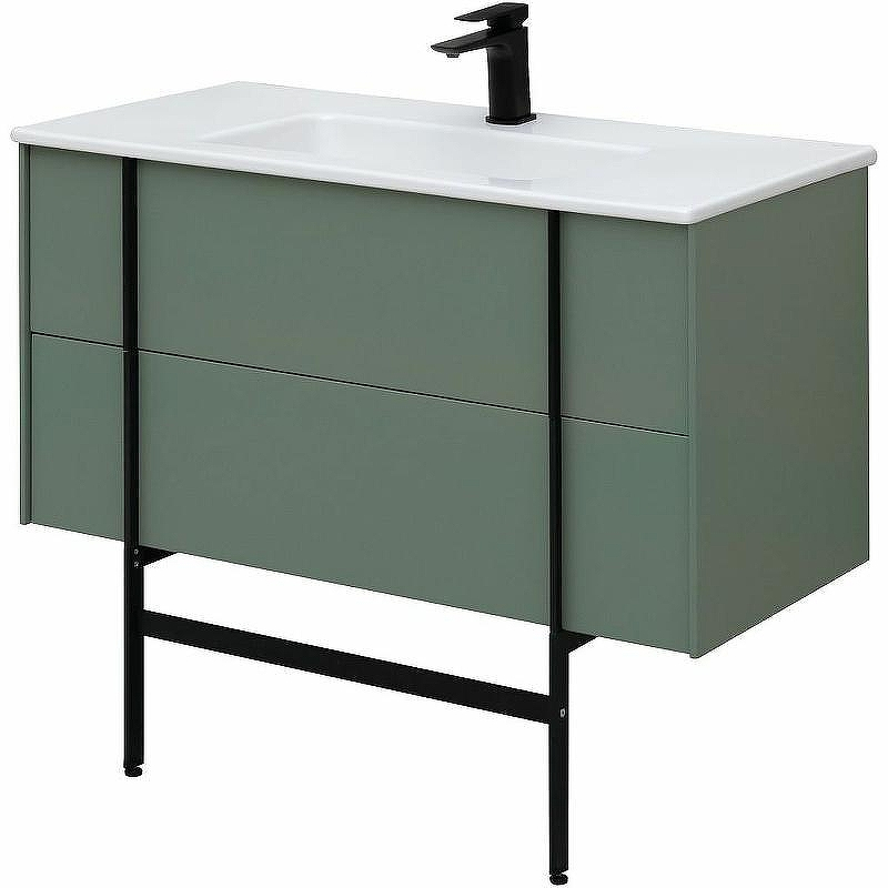 Тумба под раковину Allen Brau Reality 100 1.32007.CGM подвесная Олива матовая, купить, цена, заказать, магазин, доставка, скидка, промокод, купить, цена, заказать, магазин, доставка, скидка, промокод