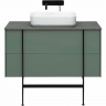 Тумба под раковину Allen Brau Reality 100 1.32007.CGM подвесная Олива матовая, купить, цена, заказать, магазин, доставка, скидка, промокод, купить, цена, заказать, магазин, доставка, скидка, промокод