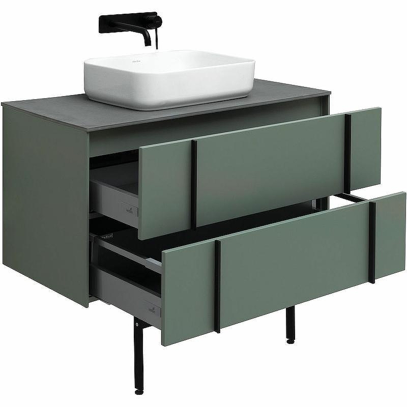 Тумба под раковину Allen Brau Reality 100 1.32007.CGM подвесная Олива матовая, купить, цена, заказать, магазин, доставка, скидка, промокод, купить, цена, заказать, магазин, доставка, скидка, промокод