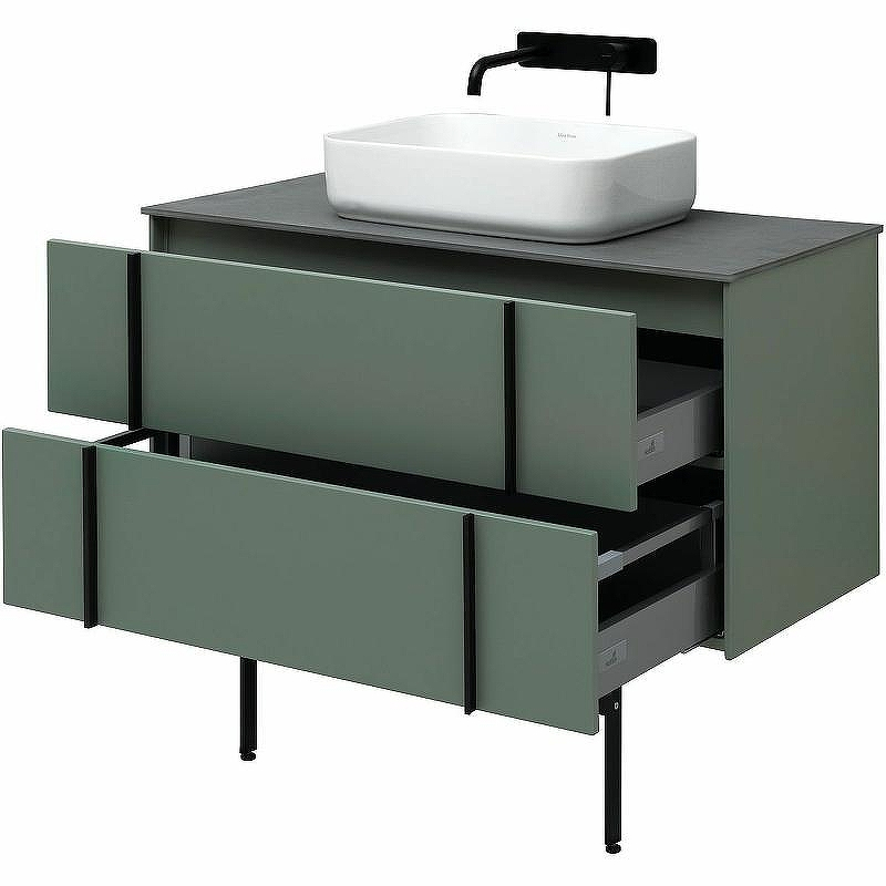 Тумба под раковину Allen Brau Reality 100 1.32007.CGM подвесная Олива матовая, купить, цена, заказать, магазин, доставка, скидка, промокод, купить, цена, заказать, магазин, доставка, скидка, промокод