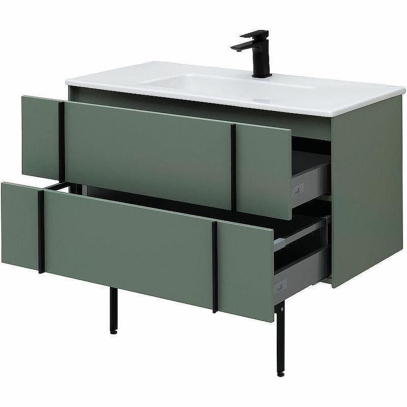 Тумба под раковину Allen Brau Reality 100 1.32007.CGM подвесная Олива матовая, купить, цена, заказать, магазин, доставка, скидка, промокод, купить, цена, заказать, магазин, доставка, скидка, промокод