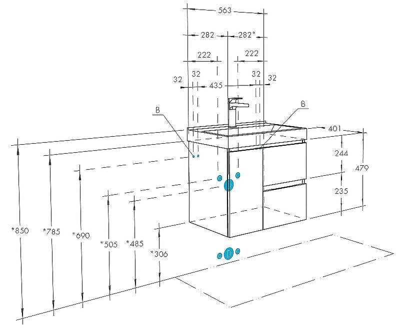 Тумба под раковину Aquaton Рене 56 1A258501NRC80 подвесная Белая Грецкий орех, купить, цена, заказать, магазин, доставка, скидка, промокод, купить, цена, заказать, магазин, доставка, скидка, промокод