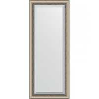 Зеркало Evoform Exclusive 143х58 BY 1162 с фацетом в багетной раме - Состаренное серебро с плетением 70, купить, цена, заказать, магазин, доставка, скидка, промокод, купить, цена, заказать, магазин, доставка, скидка, промокод