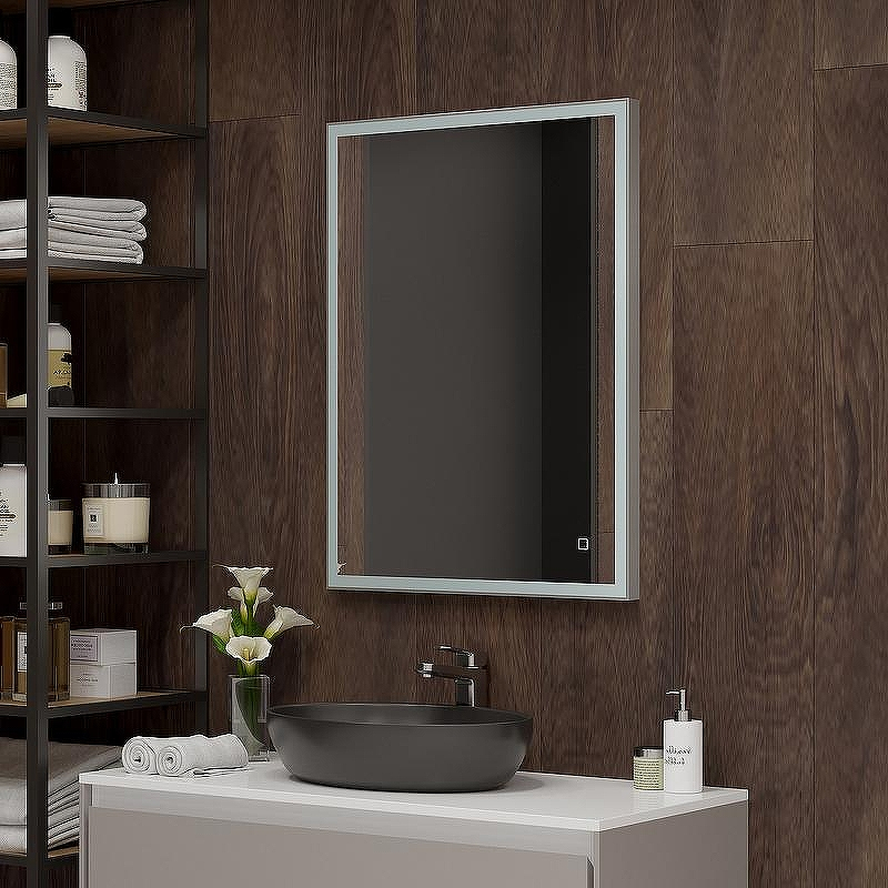 Зеркало Континент Solid 600х800 ЗЛП620 с подсветкой Серебро с сенсорным выключателем, купить, цена, заказать, магазин, доставка, скидка, промокод, купить, цена, заказать, магазин, доставка, скидка, промокод