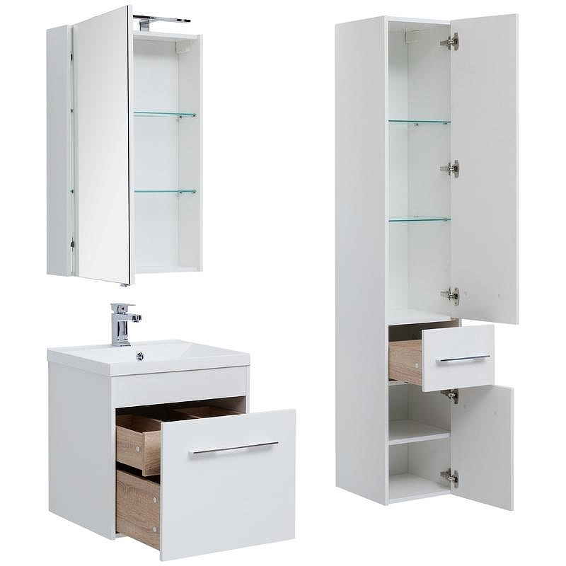 Зеркальный шкаф Aquanet Августа 58 210008 Белый, купить, цена, заказать, магазин, доставка, скидка, промокод, купить, цена, заказать, магазин, доставка, скидка, промокод