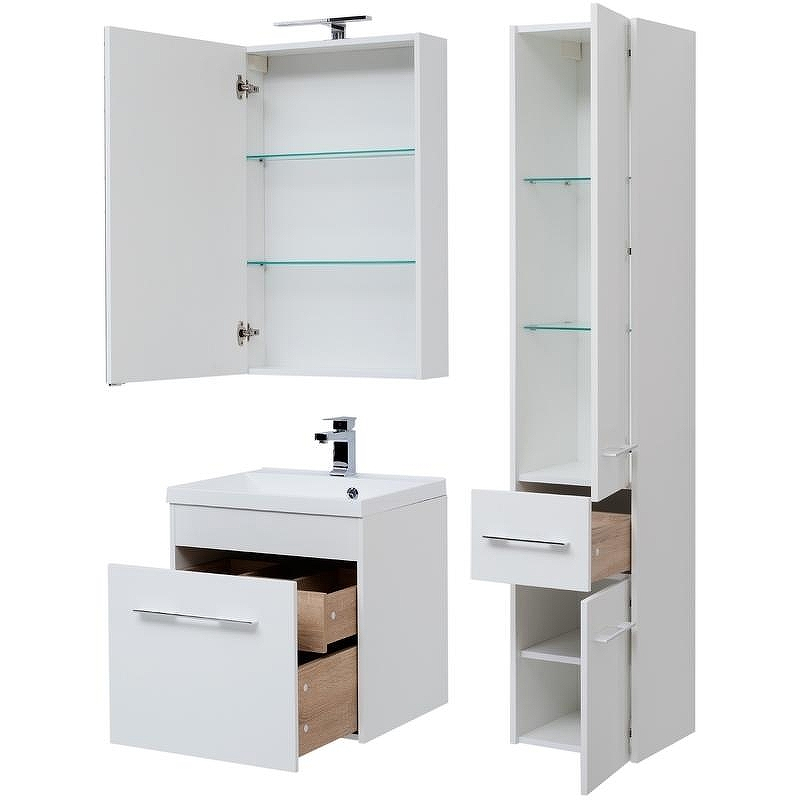 Зеркальный шкаф Aquanet Августа 58 210008 Белый, купить, цена, заказать, магазин, доставка, скидка, промокод, купить, цена, заказать, магазин, доставка, скидка, промокод