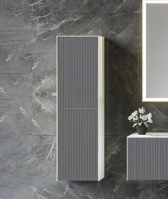 Шкаф пенал Orka Cube 40 3000365 подвесной Антрацит матовый Белый