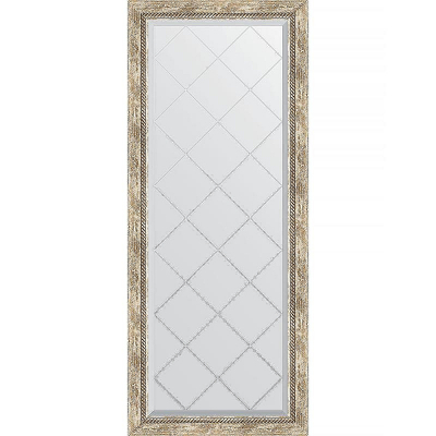 Зеркало Evoform Exclusive-G 153х63 BY 4134 с гравировкой в багетной раме - Прованс с плетением 70