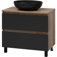 Тумба под раковину Brevita Dakota 80 DAK-07080-19/02-2Я Черный кварц Дуб Галифакс олово, купить, цена, заказать, магазин, доставка, скидка, промокод, купить, цена, заказать, магазин, доставка, скидка, промокод