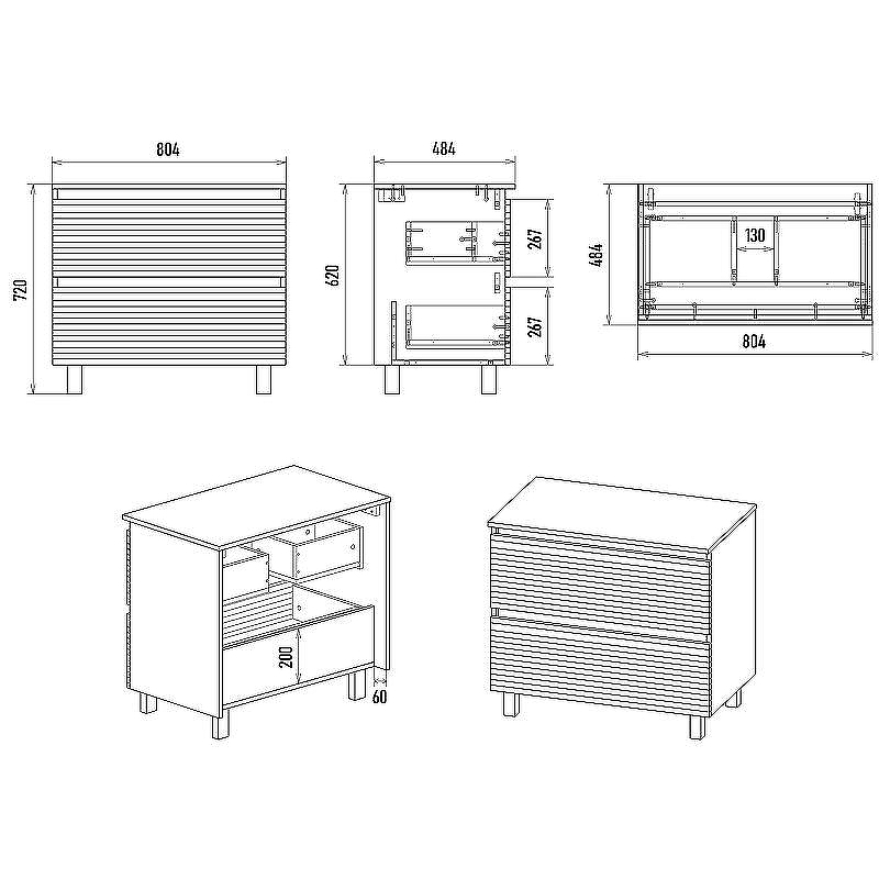 Тумба под раковину Brevita Dakota 80 DAK-07080-19/02-2Я Черный кварц Дуб Галифакс олово, купить, цена, заказать, магазин, доставка, скидка, промокод, купить, цена, заказать, магазин, доставка, скидка, промокод