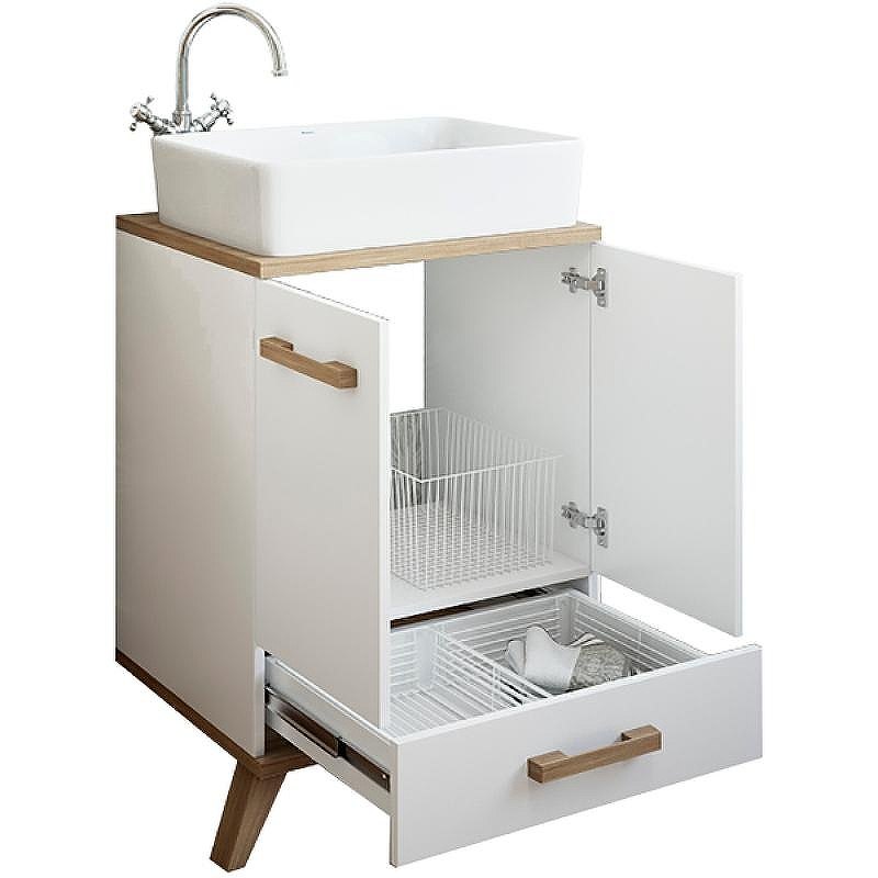 Тумба под раковину Sanflor Ингрид 60 С0001916 Белая Швейцарский вяз, купить, цена, заказать, магазин, доставка, скидка, промокод, купить, цена, заказать, магазин, доставка, скидка, промокод