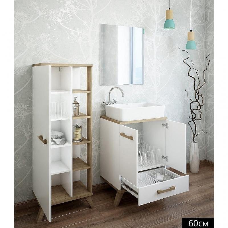 Тумба под раковину Sanflor Ингрид 60 С0001916 Белая Швейцарский вяз, купить, цена, заказать, магазин, доставка, скидка, промокод, купить, цена, заказать, магазин, доставка, скидка, промокод