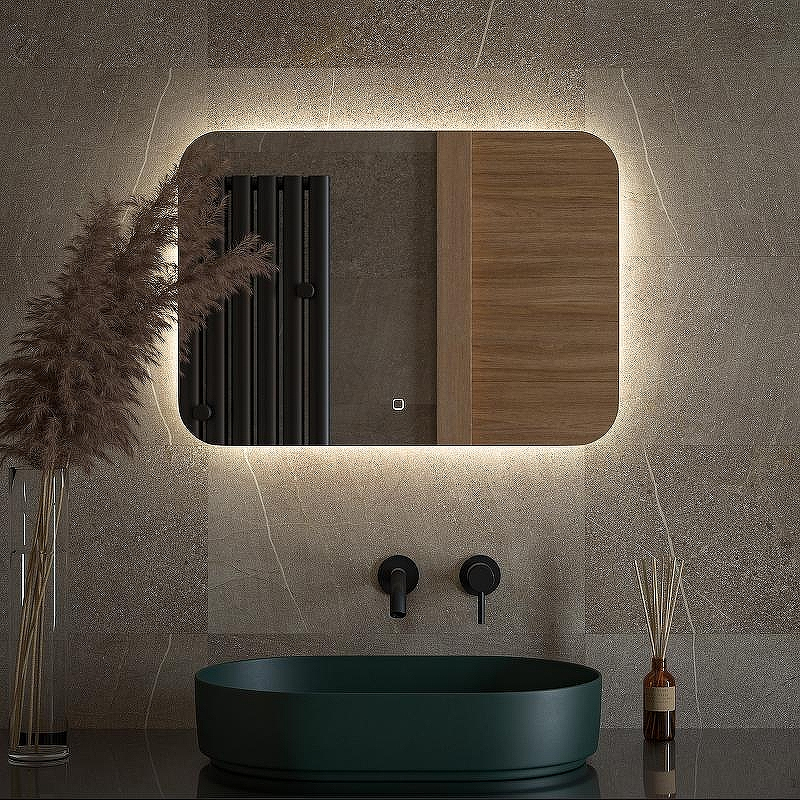 Зеркало Defesto Opti 70x50 DF 2804SH с подсветкой 21W-4500К/Сенсорный выключатель/Нейтральный белый свет, купить, цена, заказать, магазин, доставка, скидка, промокод, купить, цена, заказать, магазин, доставка, скидка, промокод