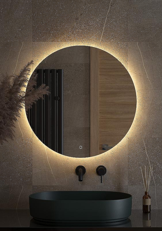 Зеркало Defesto Opti 70x70 DF 2854S с подсветкой 18W-3000К/Сенсорный выключатель/Теплый  белый свет, купить, цена, заказать, магазин, доставка, скидка, промокод, купить, цена, заказать, магазин, доставка, скидка, промокод