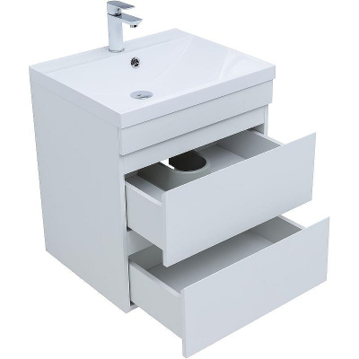 Тумба под раковину Aquanet Нота New 58 335417 подвесная Белый глянец