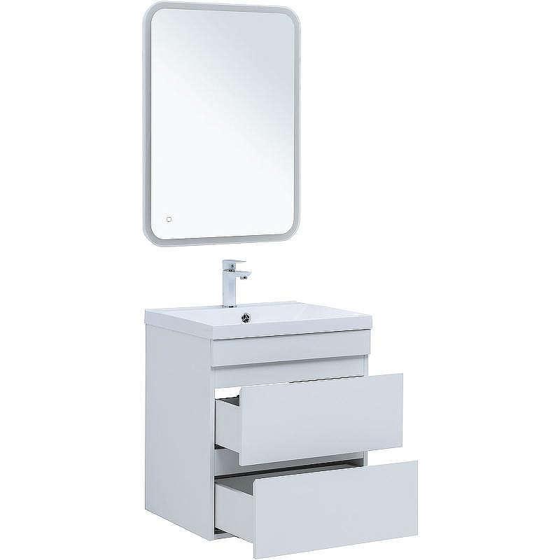 Тумба под раковину Aquanet Нота New 58 335417 подвесная Белый глянец, купить, цена, заказать, магазин, доставка, скидка, промокод, купить, цена, заказать, магазин, доставка, скидка, промокод