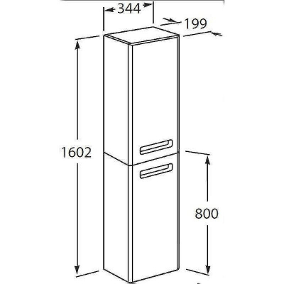 Шкаф пенал Roca The Gap 35 ZRU9302884 L подвесной Белый глянцевый