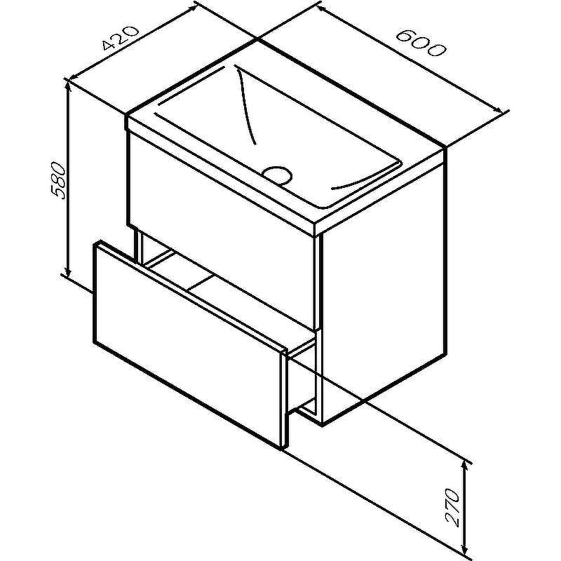 Тумба под раковину AM.PM Gem 60 M90FHX06022GM подвесная Графит матовый, купить, цена, заказать, магазин, доставка, скидка, промокод, купить, цена, заказать, магазин, доставка, скидка, промокод