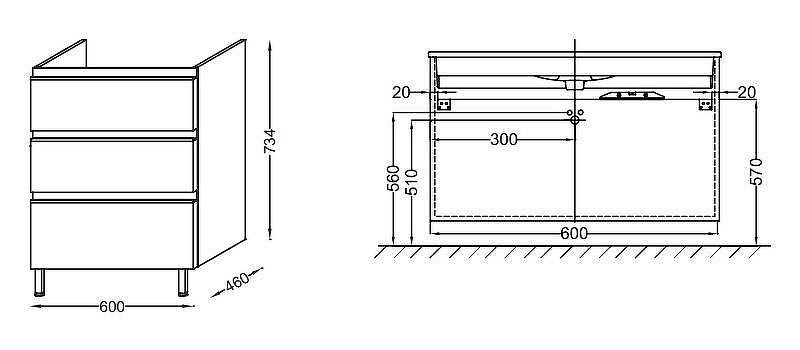 Тумба под раковину Jacob Delafon Vox 60 EB2050-RA-E16 подвесная Ореховое дерево, купить, цена, заказать, магазин, доставка, скидка, промокод, купить, цена, заказать, магазин, доставка, скидка, промокод