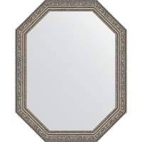 Зеркало Evoform Octagon 55x70 BY 7026 в багетной раме - Виньетка состаренное серебро 56, купить, цена, заказать, магазин, доставка, скидка, промокод, купить, цена, заказать, магазин, доставка, скидка, промокод