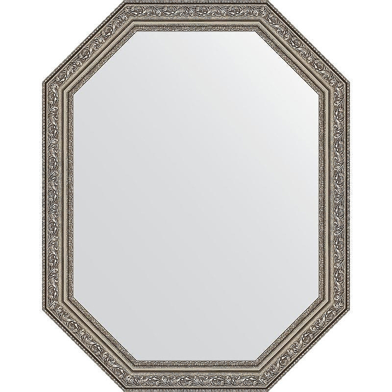 Зеркало Evoform Octagon 55x70 BY 7026 в багетной раме - Виньетка состаренное серебро 56, купить, цена, заказать, магазин, доставка, скидка, промокод, купить, цена, заказать, магазин, доставка, скидка, промокод