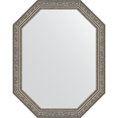 Зеркало Evoform Octagon 55x70 BY 7026 в багетной раме - Виньетка состаренное серебро 56
