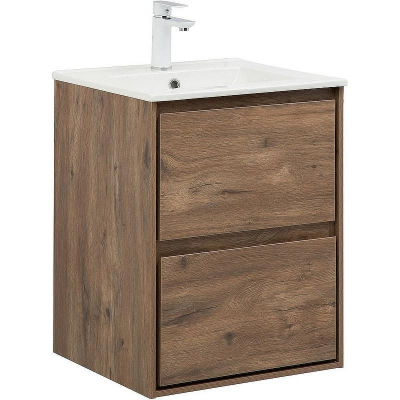 Тумба под раковину Aquanet Милан 50 336376 подвесная Дуб рустикальный