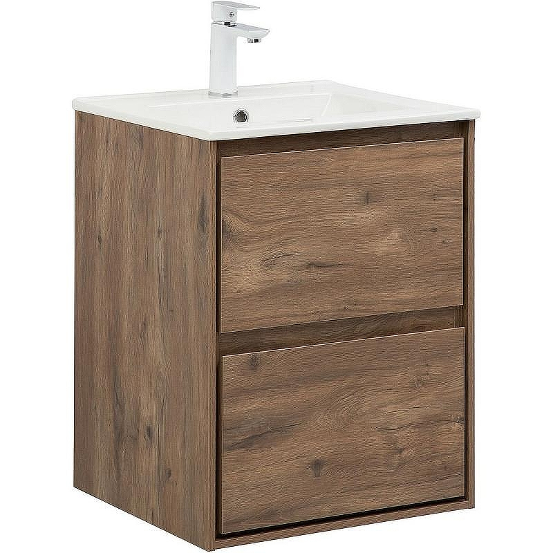 Тумба под раковину Aquanet Милан 50 336376 подвесная Дуб рустикальный, купить, цена, заказать, магазин, доставка, скидка, промокод, купить, цена, заказать, магазин, доставка, скидка, промокод