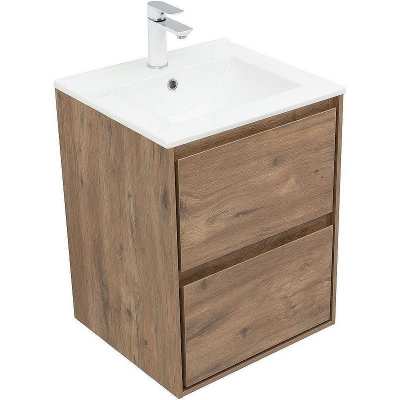 Тумба под раковину Aquanet Милан 50 336376 подвесная Дуб рустикальный