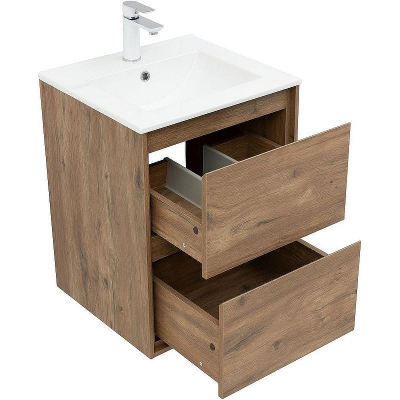 Тумба под раковину Aquanet Милан 50 336376 подвесная Дуб рустикальный