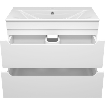 Тумба с раковиной Misty Бриз 80 УТ000023905 подвесная Белая матовая