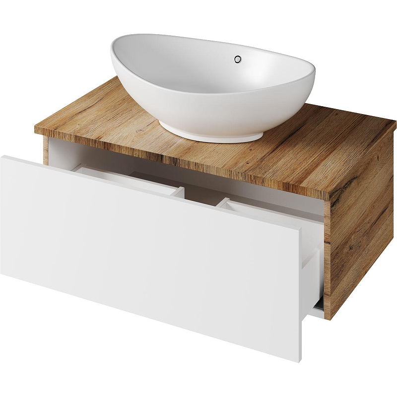 Тумба с раковиной Misty Ива 80 УТ000008502 подвесная Белая Дуб Вотан, купить, цена, заказать, магазин, доставка, скидка, промокод, купить, цена, заказать, магазин, доставка, скидка, промокод