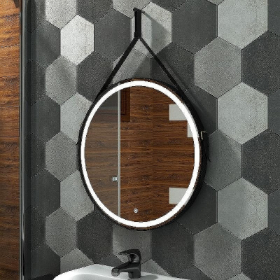 Зеркало Континент Millenium D 650 ЗЛП969 с подсветкой Черное с сенсорным выключателем