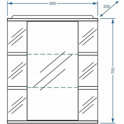 Зеркальный шкаф Stella Polar Концепт Лаура 60/С R SP-00000050 с подсветкой Белый