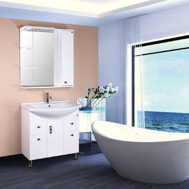 Зеркало со шкафом Onika Эльбрус 80.02 R 208022 с подсветкой Белое, купить, цена, заказать, магазин, доставка, скидка, промокод, купить, цена, заказать, магазин, доставка, скидка, промокод