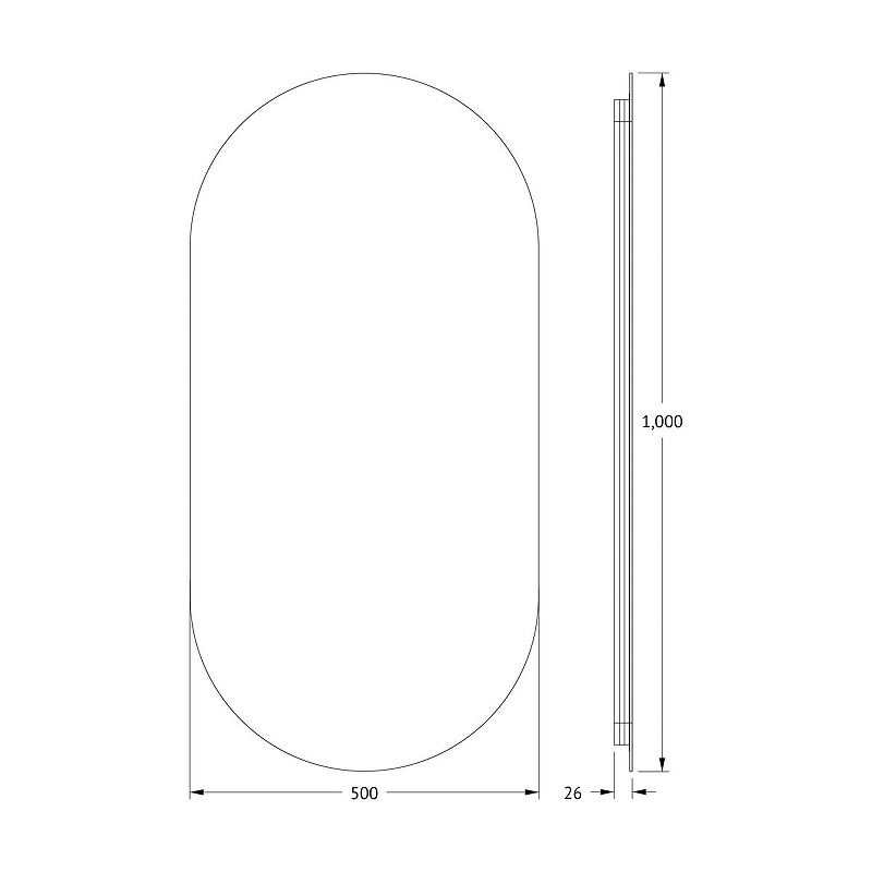 Зеркало Defesto Opti 50х100 DF 2914 с подсветкой 26W-3000K/Без выключателя/Теплый белый свет, купить, цена, заказать, магазин, доставка, скидка, промокод, купить, цена, заказать, магазин, доставка, скидка, промокод