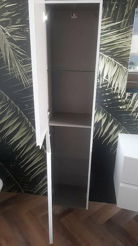 Шкаф пенал Jacob Delafon Nona 30 EB1892LRU-G1C подвесной Белый глянцевый, купить, цена, заказать, магазин, доставка, скидка, промокод, купить, цена, заказать, магазин, доставка, скидка, промокод