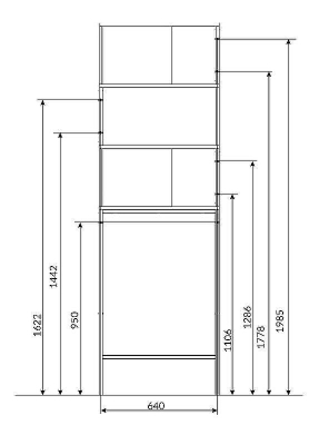 Стеллаж 1MarKa Grunge Loft 66 Ц0000005249 над стиральной машиной Дуб вотан