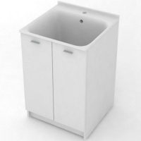 Тумба с хозяйственной раковиной Kerasan Aquadom 60 9165k3*1 Белая с отверстием под смеситель, купить, цена, заказать, магазин, доставка, скидка, промокод, купить, цена, заказать, магазин, доставка, скидка, промокод